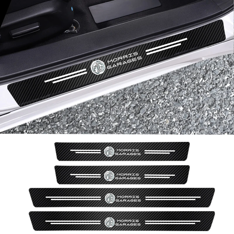 4Pcs Carbon Fiber Car Door Threshold Anti Scratch Sticker For Morris