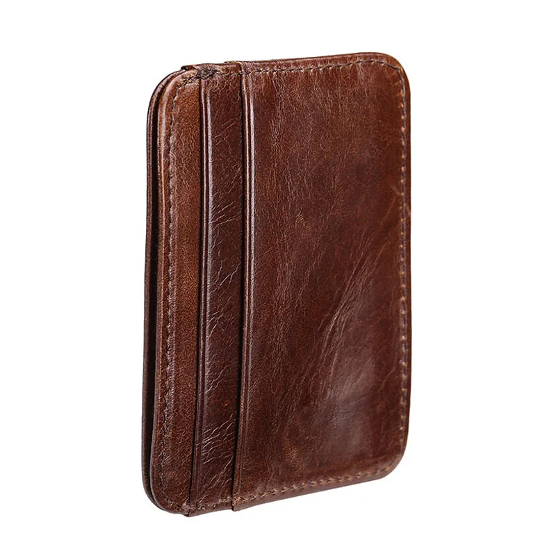 Leather Wallet Men's Genuine Leather Small Wallet Slim Credit Card Holder Money Bag ID Card Case Mini Purse For Male