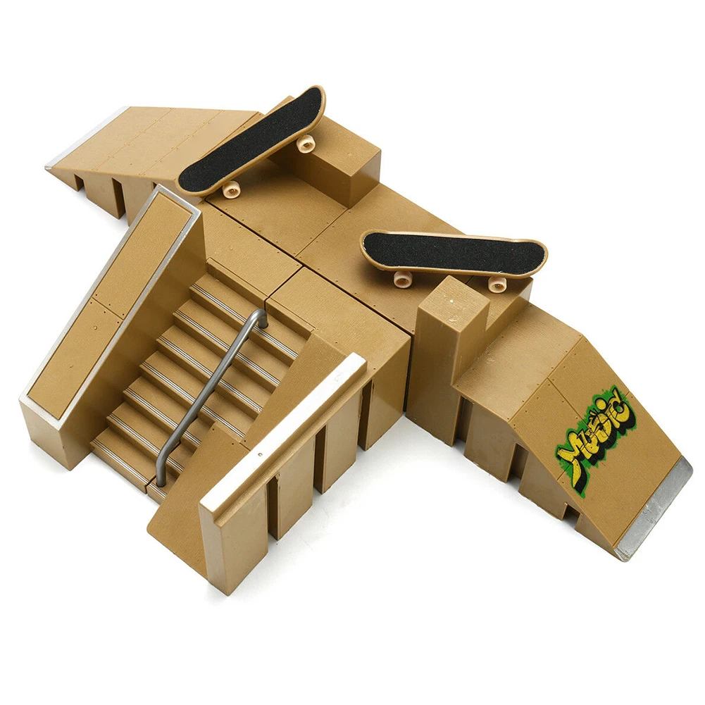 

Fingerboard Ramp Set Finger Skateboard Home Props Training Mini ABS Table Game Accessories Practice Deck Children Toy Skate Park