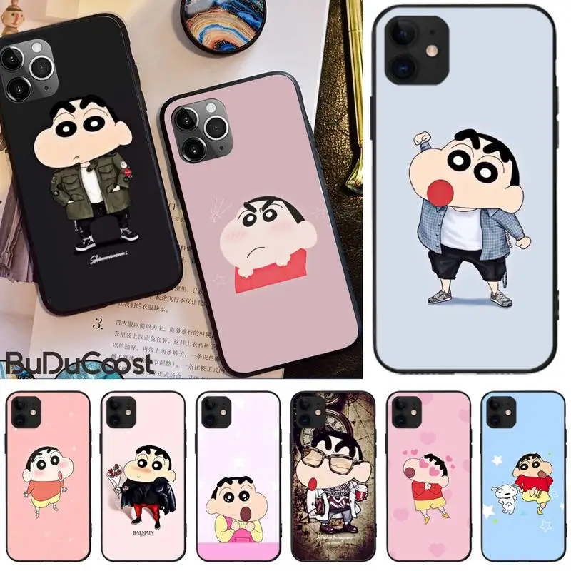 Аниме Crayon Shin chan DIY Печать чехол для телефона Apple iPhone 11 Pro Max 7 8 6 6S Plus XR X XS Макс 5 5S SE