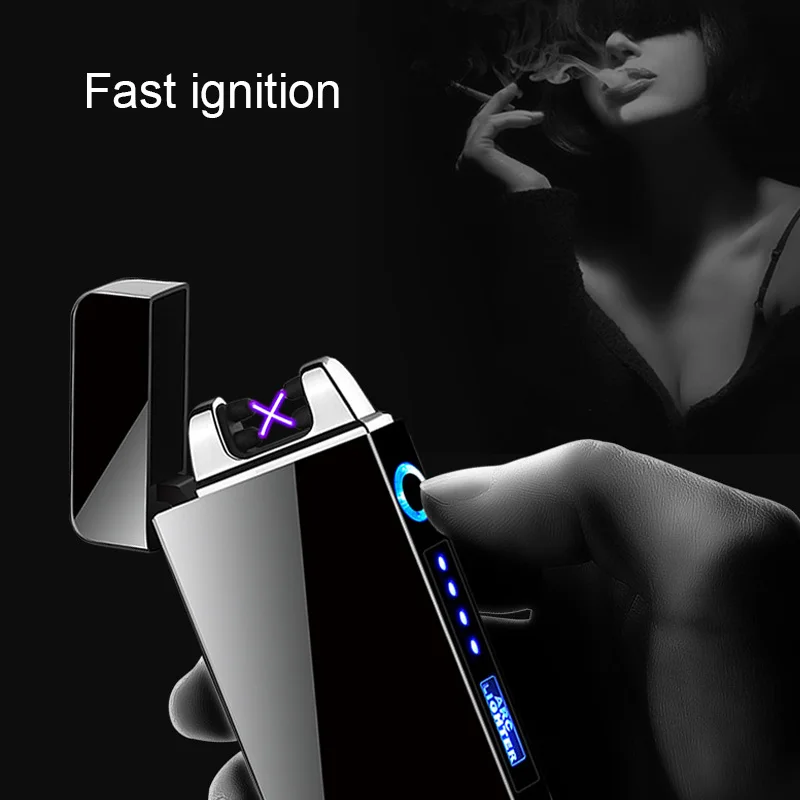 

New Double Arc Charging Lighter Electrical Display ACR Lighter for Horse Lamp Lightning Lighter Windproof USB Cigarette Lighter