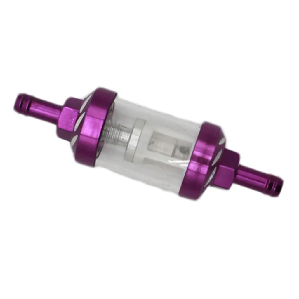 8mm Removable Glass Fuel Filter For Motorcycle Dirt  Bike ATV Quad Purple