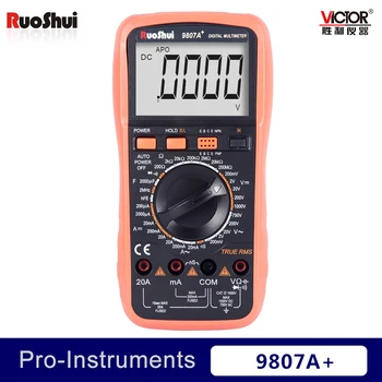 

9807A+ Victor RuoShui True RMS Digital Multimeter 20000 Counts Manual Range Voltage Current Resistance Capacitance Conductance