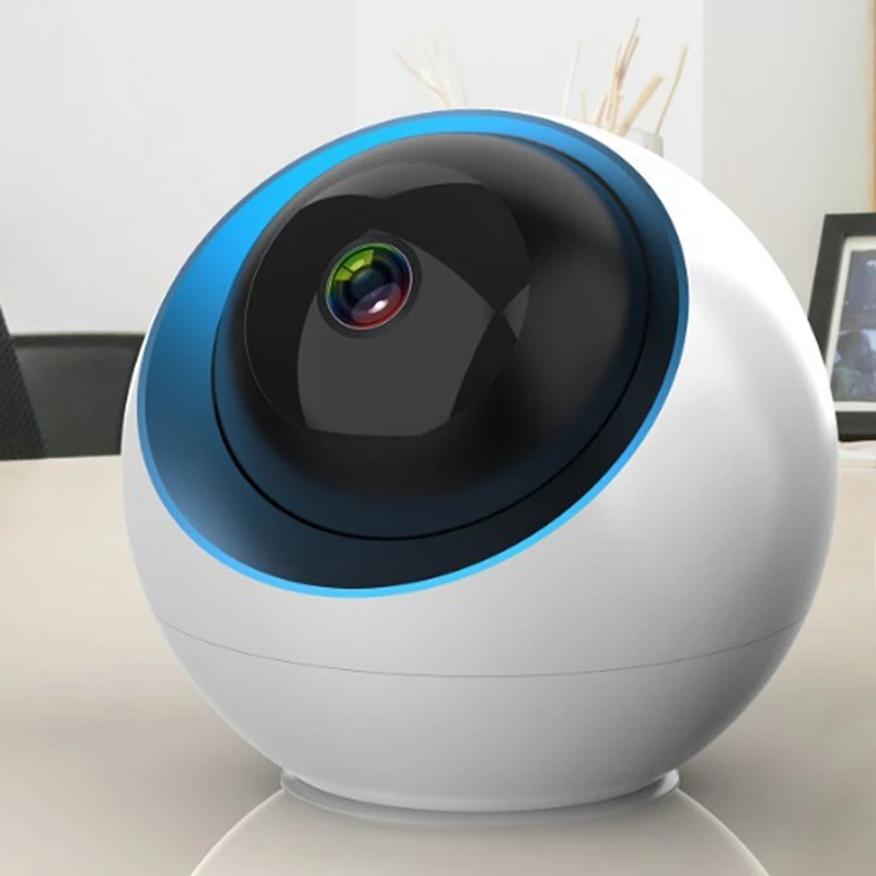 

OPQ-Indoor Home Hemisphere Network HD Night Vision Machine Equipment 720P Waterproof Voice Control Dome Monitor(EU Plug)