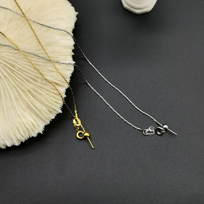 

2PcS Bamboo Chain 45cm Long Exquisite Stainless Steel Adjustable Link Chain For Making Necklace Jewelry for jewelry making