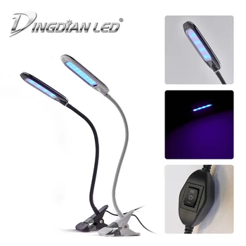

USB Desk Lamp UV Disinfection Clip Light Ultraviolet Lamp Grow 5W UV Lamp Quartz Sterilizer Dimmable LED Table Lamp Home Office