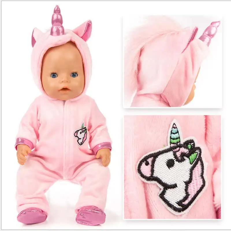 

Doll Clothes Fit for 17 inch 43cm Born New Baby doll pink pajama set For Baby girl Birthday Festival Gift