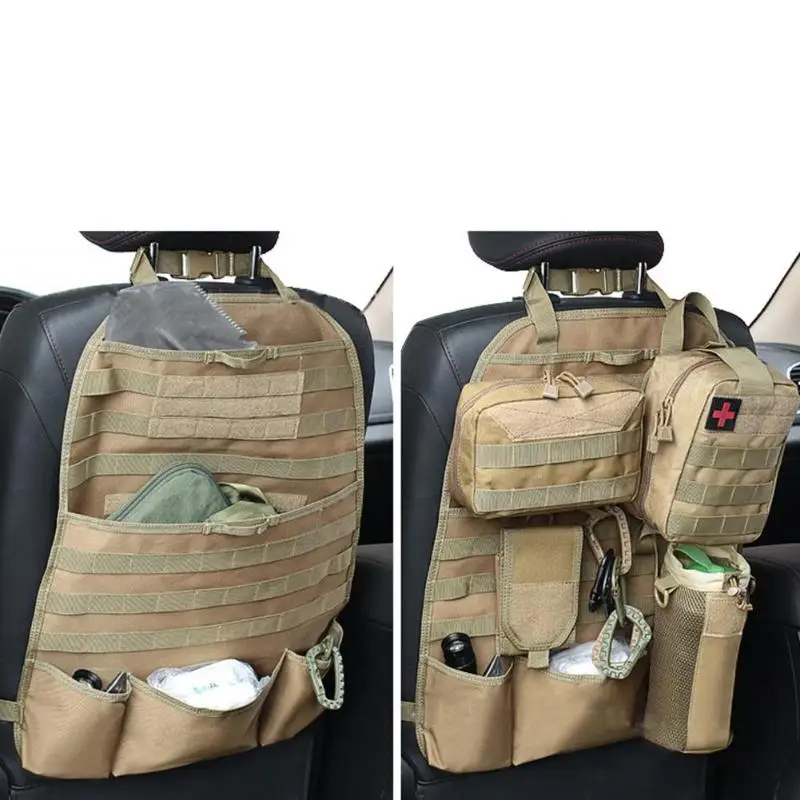 Molle Nylon Tactique Siège Auto Organisateur Siège Avant Dos Sac