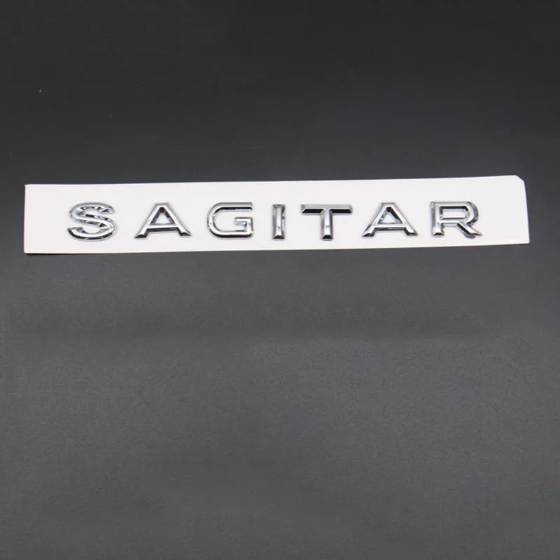 SAGITAR chrome Обычный буквенная Эмблема для PHIDEON LAMANDO ARTEON Magotan Passat GOLF LAVIDA SAGITAR CC автостайлинг багажник логотип наклейка - Цвет: SAGITAR chrome