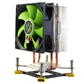 

LANSHUO CPU Cooler 2 Heat Pipes Ultra Quiet Cooler Fan CPU Radiator for LGA 775 115X 1366 (3Pin Single Fan)