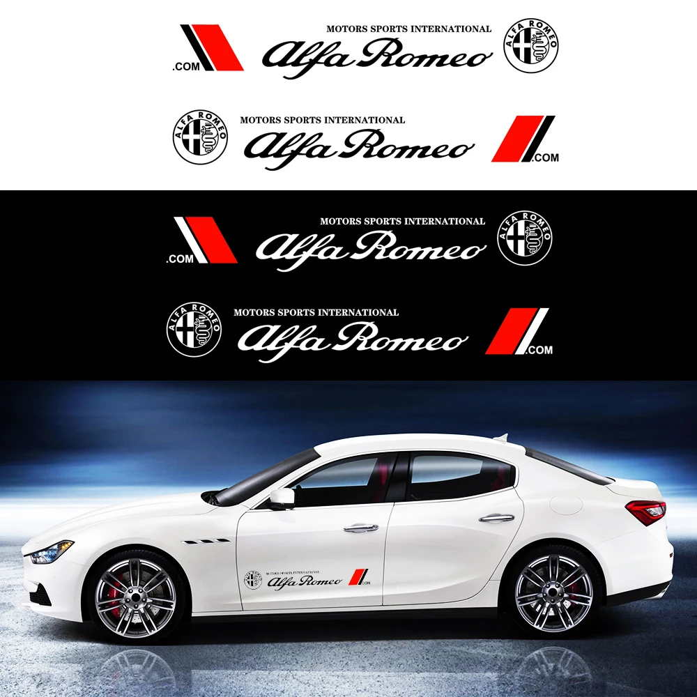 

Car Door Side Stickers Car Body Stripe Sticker Decals Vinyl For Alfa Romeo Italy 159 147 156 166 Giulietta SP Mito Car Styling