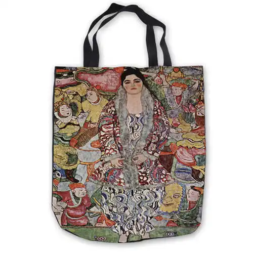 Tote Bags Пользовательские холст Gustav_Klimt_(1) сумка сумки повседневная хозяйственная сумка пляжные сумки Складная 180911-02-15 - Цвет: Tote Bags