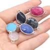 Natural Semi-precious Stone Connector Charms Oval Crystal Quartz Pendant for Jewelry Making DIY Necklace Bracelet Accessories ► Photo 2/6