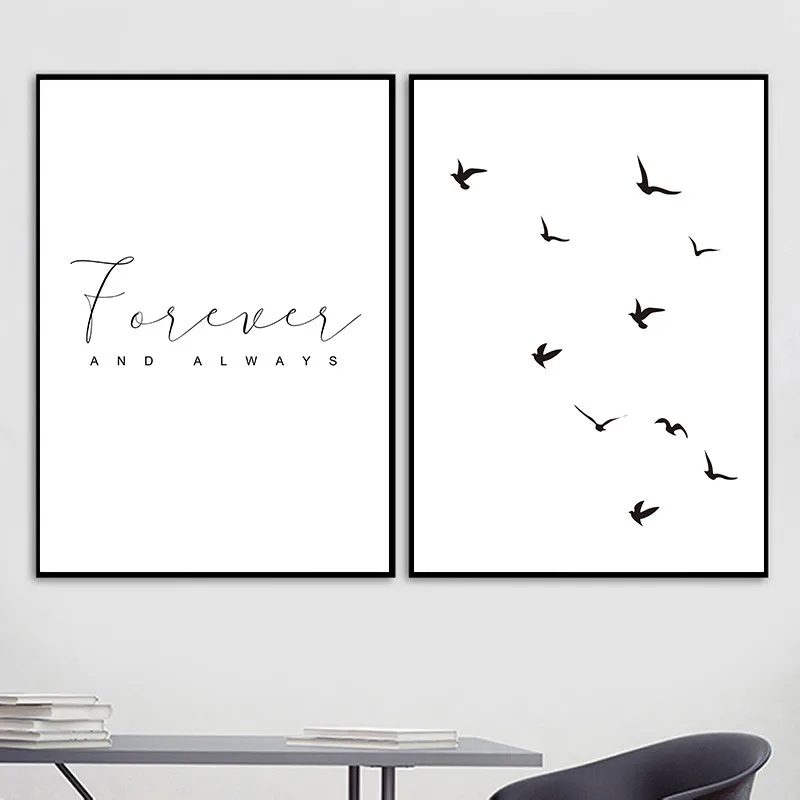 Minimalist-Abstract-Flying-Bird-Canvas-Poster-Black-And-White-Quotes-Print-Wall-Art-Painting-Pictures-Modern