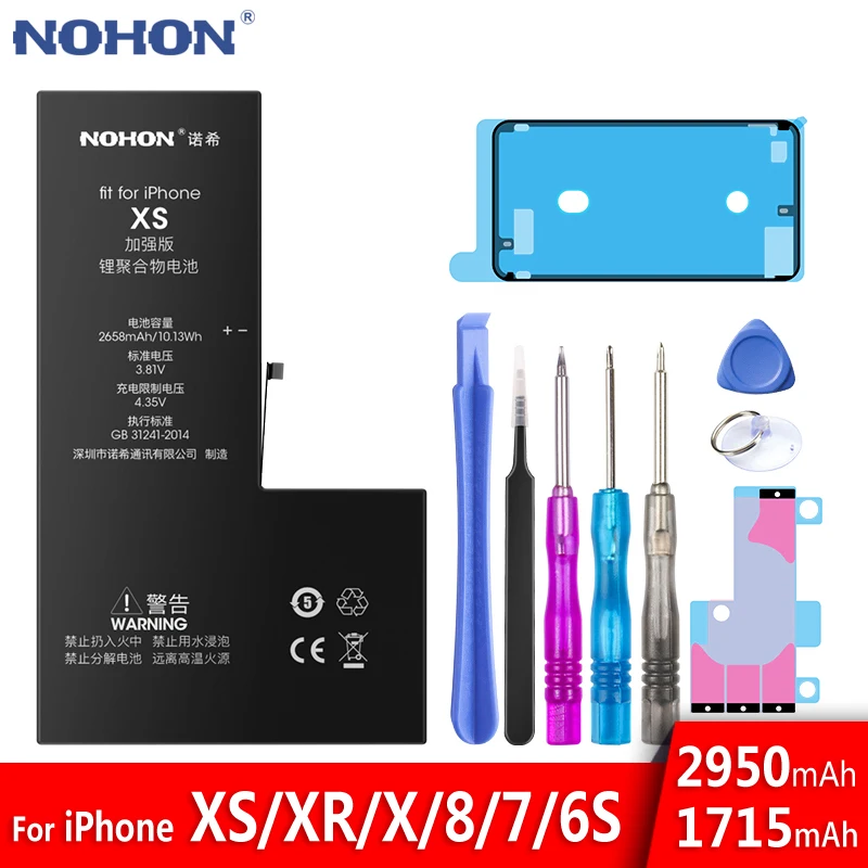 NOHON батарея для iPhone Xs XR 8 7 6S X Замена оригинальной батареи iPhone7 iPhone8 iPhone6S