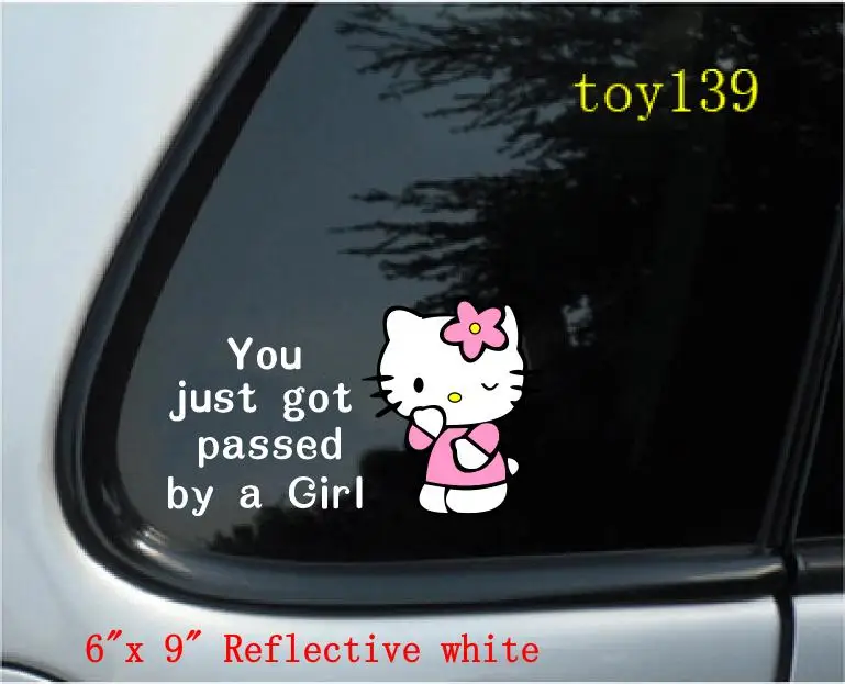 P02-HELLO KITTY you just pass by a girl наклейка для Apple Macbook Pro Air виниловая записная книжка Светоотражающая наклейка для автомобиля