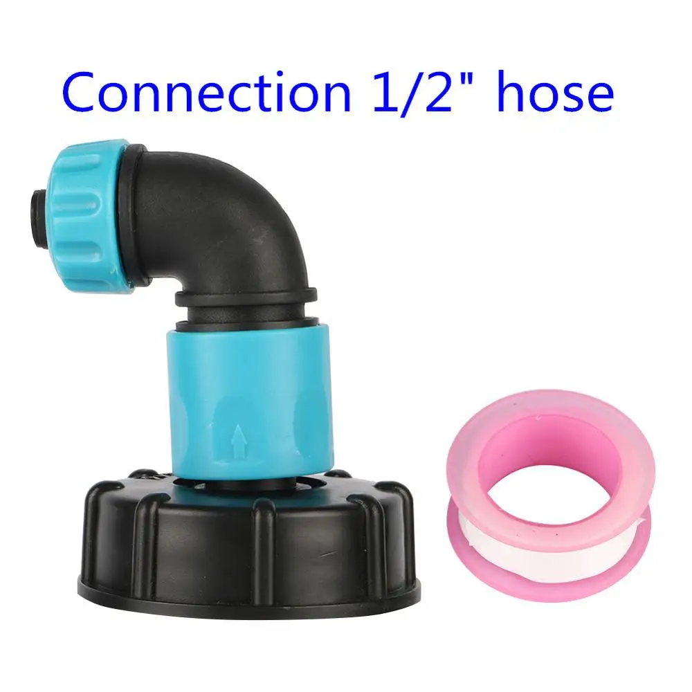 Black with blue 60 мм до 3/" внутренняя резьба IBC Tank Adapter 1/2" 3/" 1" трубная розетка интерфейс шланг Труба адаптер Замена клапана фитинг 1 шт - Цвет: Black with blue