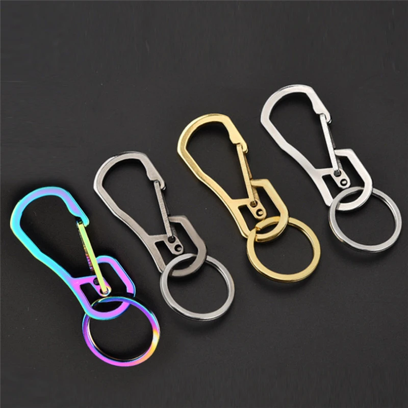 Carabiner Keychain EDC Quick Release Hooks With Titanium Key Ring Heavy Duty