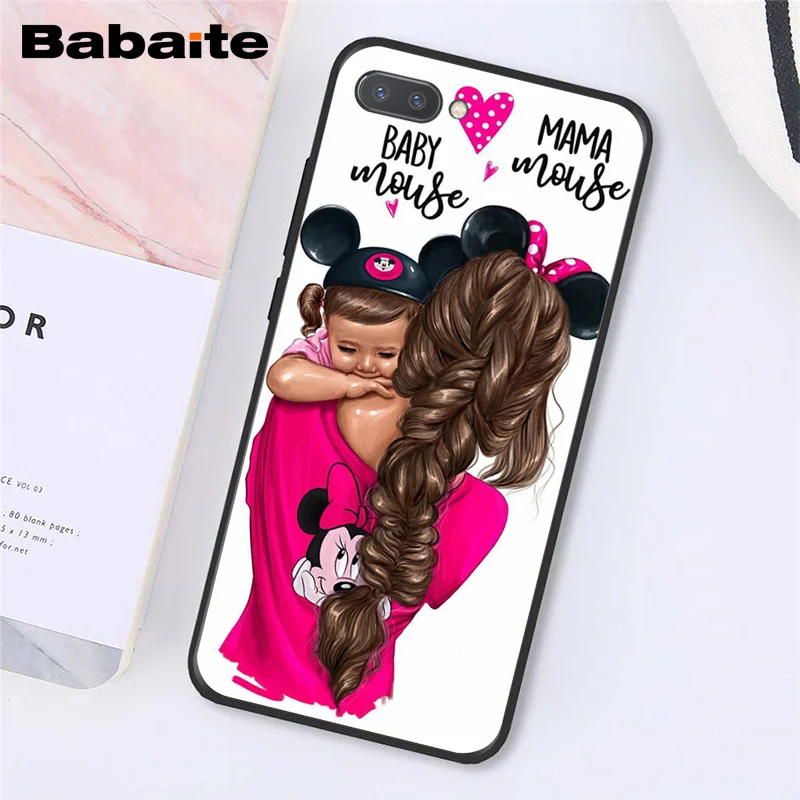 Babaite модные черные каштановые волосы для мамы, дочки, сына, папы, PhoneCase для huawei Honor 8X9 10 20 Lite 7A 8A 5A 7C 10i View 20