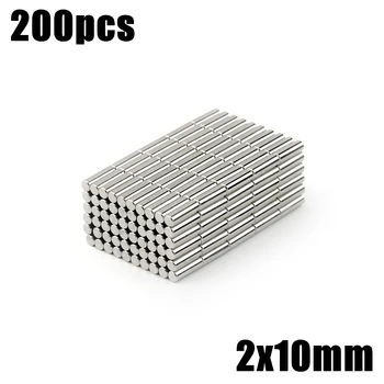 

200pcs 2x10mm Super Powerful Strong Bulk Small Round NdFeB Neodymium Disc Magnets Dia 2mm x 10mm N35 Rare Earth NdFeB Magnet