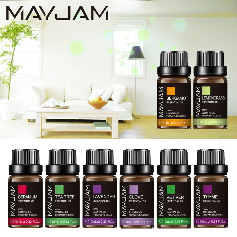 Mayjam 10ml Diffuser Aroma Essential Oil Purify Air Geranium Eucalyptus Lemongrass Bergamot Vanilla Camphor Thyme Tea Tree Oil Essential Oil Aliexpress