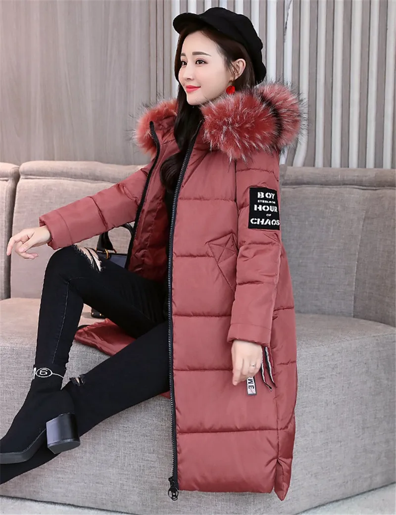 Новинка, женская зимняя куртка, длинное пальто, большой размер, 6XL, теплое, утолщенное, искусственный мех, с капюшоном, пальто, парка, женская, одноцветная куртка, верхняя одежда, P30
