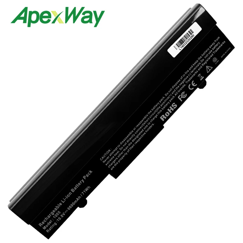 10,8 V 6600 мА/ч, ApexWay Батарея для Asus AL31-1005 AL32-1005 Eee PC 1005 1005HE 1005HR 1005P 1005PE 1005PR 1005PX 1101HA