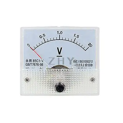 

85C1 DC 0-2.0V Rectangle Analog Panel Volt Meter Gauge