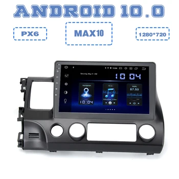 

PX6 Android 10.0 Car GPS Radio Player for honda civic 2006 2007 2008 2009 2010 2011 with 4+64GB Auto Stereo Multimedia Headunit