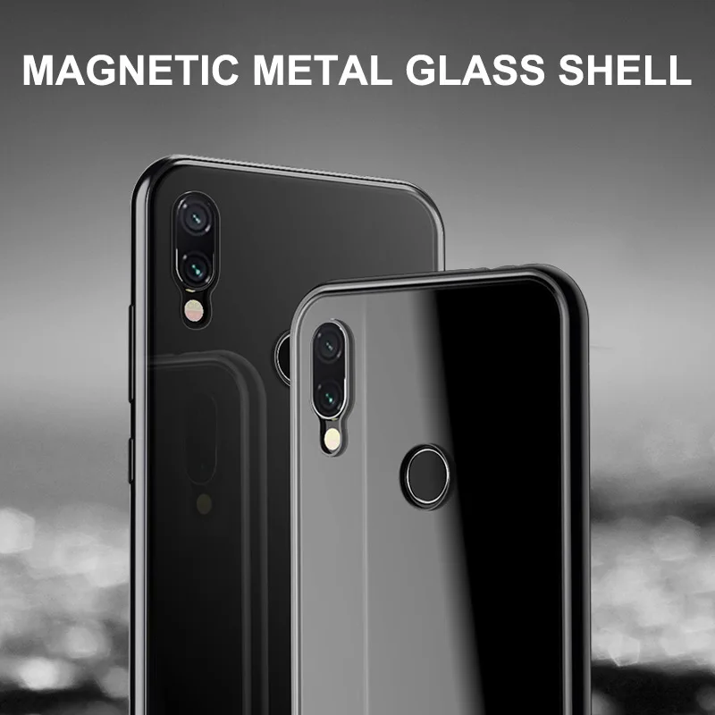 Задняя металлическая Магнитная Адсорбция чехол для Red mi Note 8 Pro Note 7 5 6 K20 mi 9 SE mi 8 lite Pocophone F1 стеклянный магнит крышка