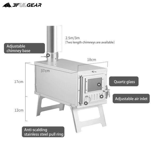 3f Ul Gear Wood Stove Outdoor Ultralight 304 Stainless Multipurpose Camping  Tent Heating Stove Outdoor Survival Portable Warm - Outdoor Stove u0026  Accessories - AliExpress