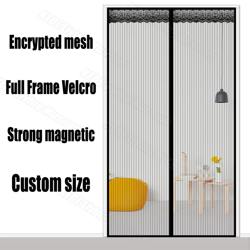 Черная противомоскитная сетка для защиты от насекомых занавеска с магнитным