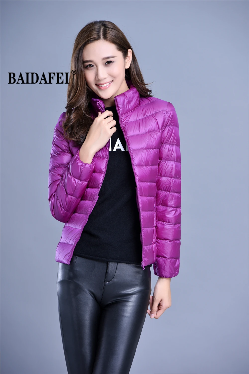 Women's Short Slim Fit Puffer Jacket 2023 New Spring Stand Collar Ultra Light Weight Portable Windproof White Duck Down Coat