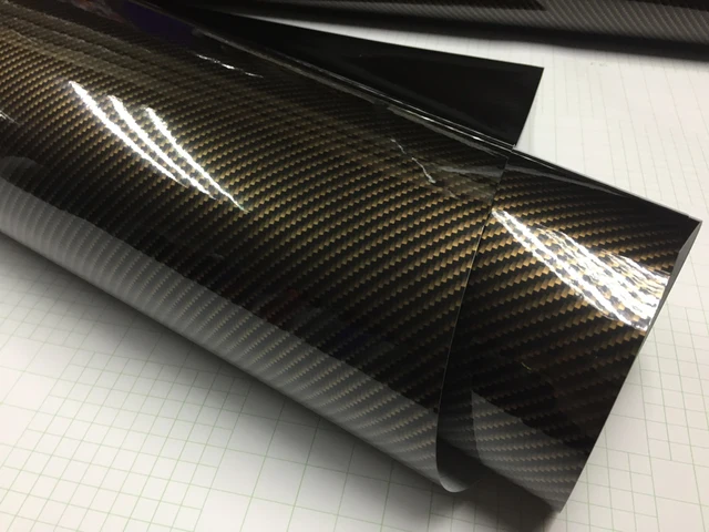 Film vinyle en fibre de carbone noir brillant de qualité supérieure, autocollant  de voiture en fibre de carbone, accessoires extérieurs automatiques, film  rond - AliExpress
