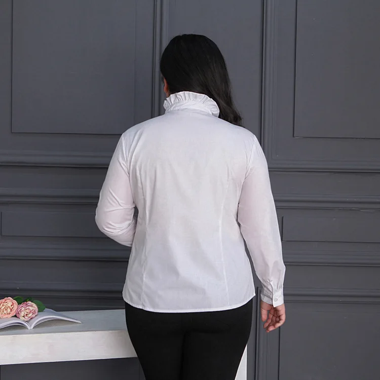 Clobee/, летние офисные рубашки, блузки больших размеров для женщин 3xl 6xl 8xl Blusas, белая изящная женская кофта A465