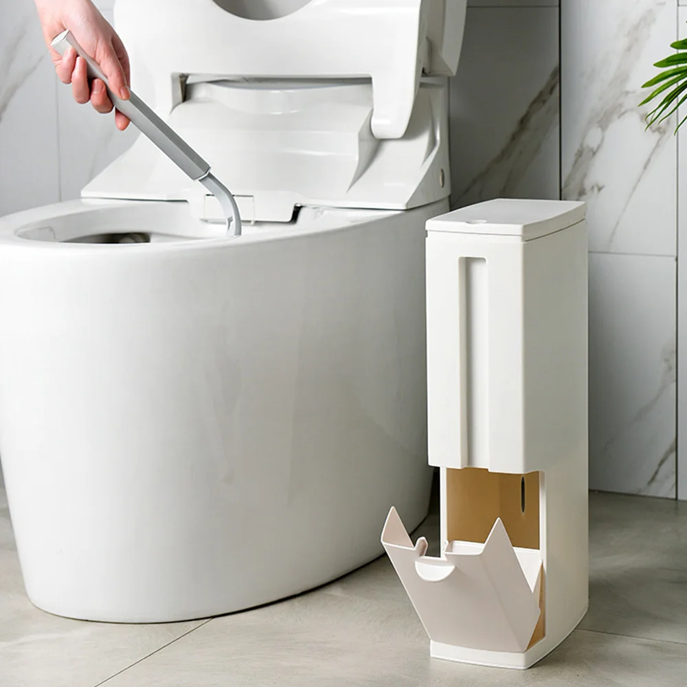 Мусорное ведро для дома Бытовая ванная комната туалет японский стиль маленький набор бумаги с крышкой туалетной щетки одна щетка для чистки