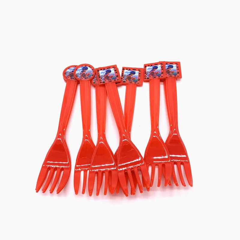 Forks-10pcs Горячая Распродажа, вечерние воздушные шары с изображением божьей коровки для девочек на день рождения, детский праздничный подарок для девочек, набор для свадьбы, вечерние принадлежности - Цвет: Forks-10pcs