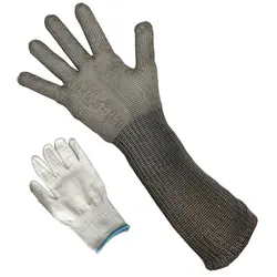 Проволочные вязаные перчатки из нержавеющей стали защитная сетка рабочие перчатки мужская длинная секция