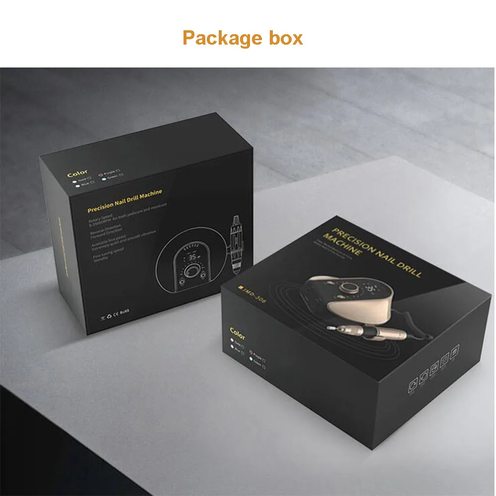 Elegant Gold Nail Drill 35000RPM 45W Professional Manicure Machine Electric Nail Art Drill File Pedicure Equipment With Cutters