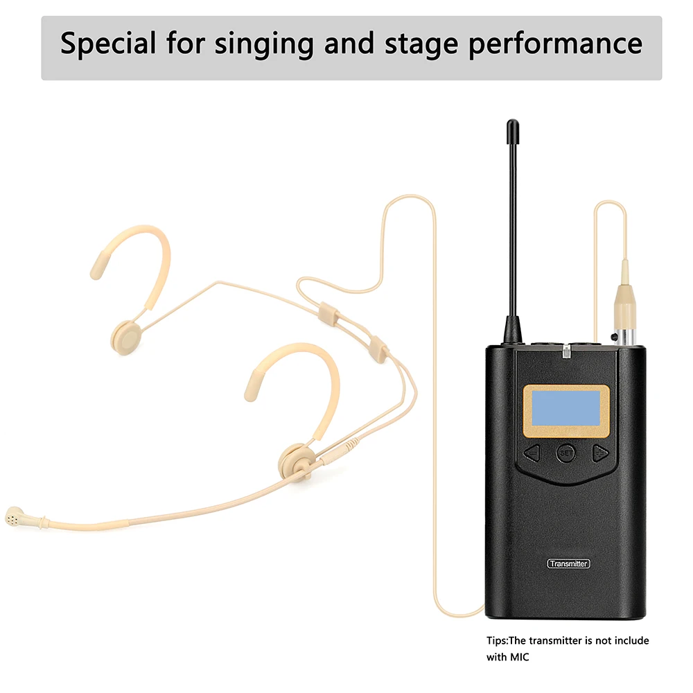 Fone de Ouvido com Fio Micr para Sennheiser Transmissor sem Fio Kimafun Mini Cabeça Usando Microfone Condensador Shure Akg Sistema Beltpack - Image 4