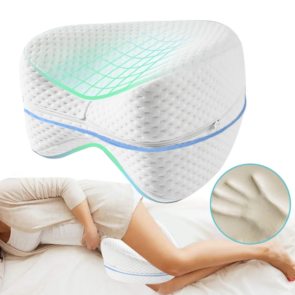 Almohada de algodón con memoria corporal para hombre y mujer, cojín ortopédico de espuma para aliviar el dolor de las piernas, los muslos, las caderas y la espalda, para uso en el hogar y para dormir