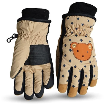 

Children's Winter Warm Gloves Windproof Waterproof Warm Finger Gloves Manufacturers Cartoon All-Fing Ski Full Finger Gloves