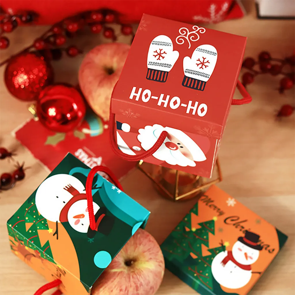 18pcs Box Paper Christmas Eve Safe Fruit Box Christmas Apple Gift Box For Home Santa Clause Merry Christmas Party Decorations