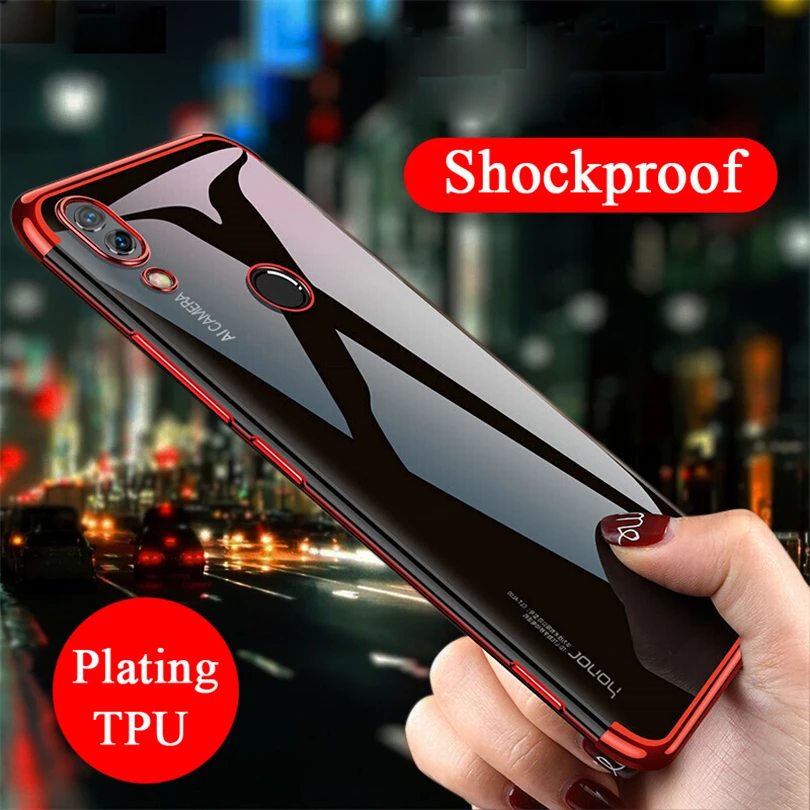 Shockproof Phone Case For Huawei Honor 8 9 10 Lite Transparent Slim Soft TPU Cover 7X 9X 8X Max Note Play 3 | Мобильные телефоны и