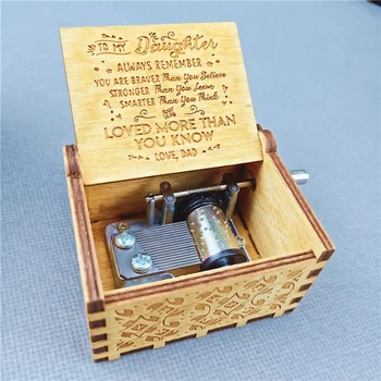 

Mom's Day Engraved Wooden Music Box You Are My Sunshine -Hand Cranked Wood Music Box Christmas Gift To Mom Daughter