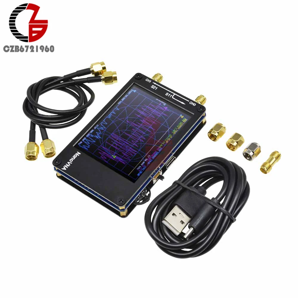 NanoVNA 50KHz-900MHz Vector Network Analyzer 2.8" Digital MF HF VHF UHF Antenna Filter Amplifier SWR Meter Tester USB Type C SMA