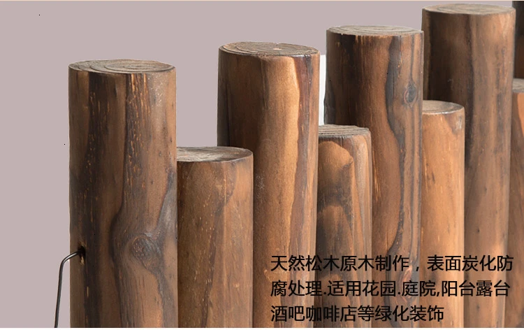 Anticorrosive Wood Small Bamboo Fence Hurdle Balcony Grow Flowers Garden Flower Pond Decorate Log Timber Pile Enclosure Fence