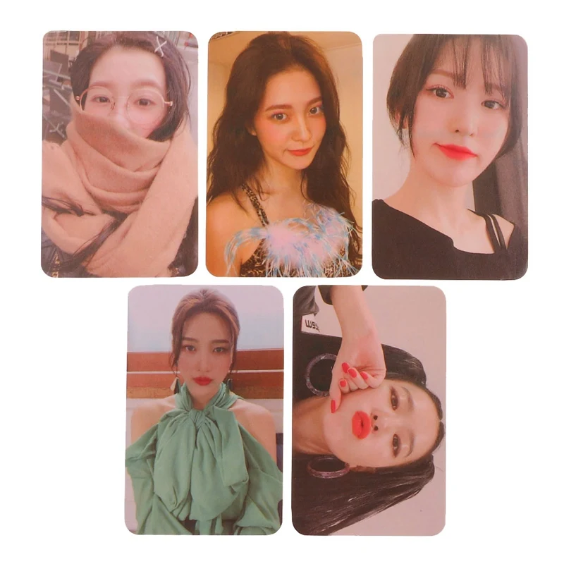 KPOP красный бархат Почтовые открытки фотокарточек 5 шт. K-pop в звездочку красное бархатное Yeri радость SeulGi Wendy ЛОМО карта Kpop Фотокарта альбом