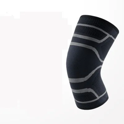 A Grey 1 PCS Knitted Compression Kneelet Protection Bandage for Basketball Football Volleyball Sport Knee Support Brace Adjustable Belt - Цвет: A Grey