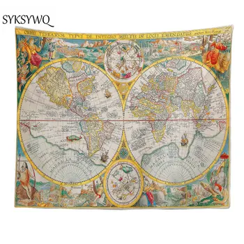 

wall hanging tapestry tapiz colgante pared vintage map Europe Wall Cloth carpet mandala bohemian home decor